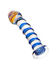 Sexus Glass - 18cm Dildo - Blue Swirls - K. P.