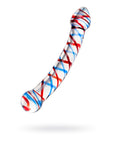 Sexus Glass - 20cm Dildo Curved - Blue/Red - K. P.