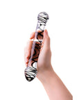 Sexus Glass - Duo Dildo 20.5cm - Black Swirl - K. P.
