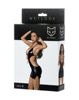 Dress Wetlook with Red Laces - Julie - Black - K. P.