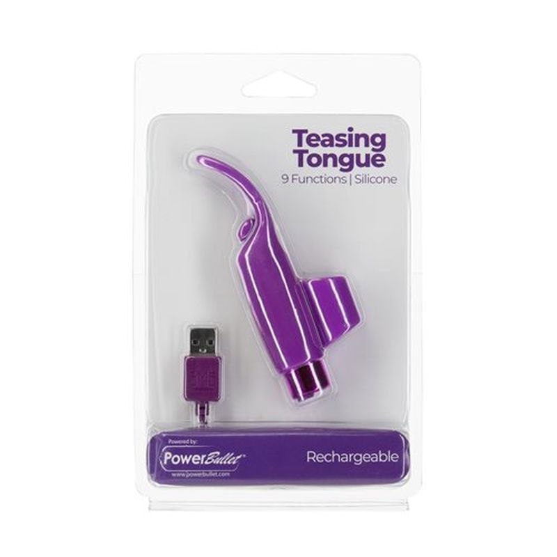 PowerBullet - Teasing Tongue with Rechargeable Bullet - Purple - K. P.