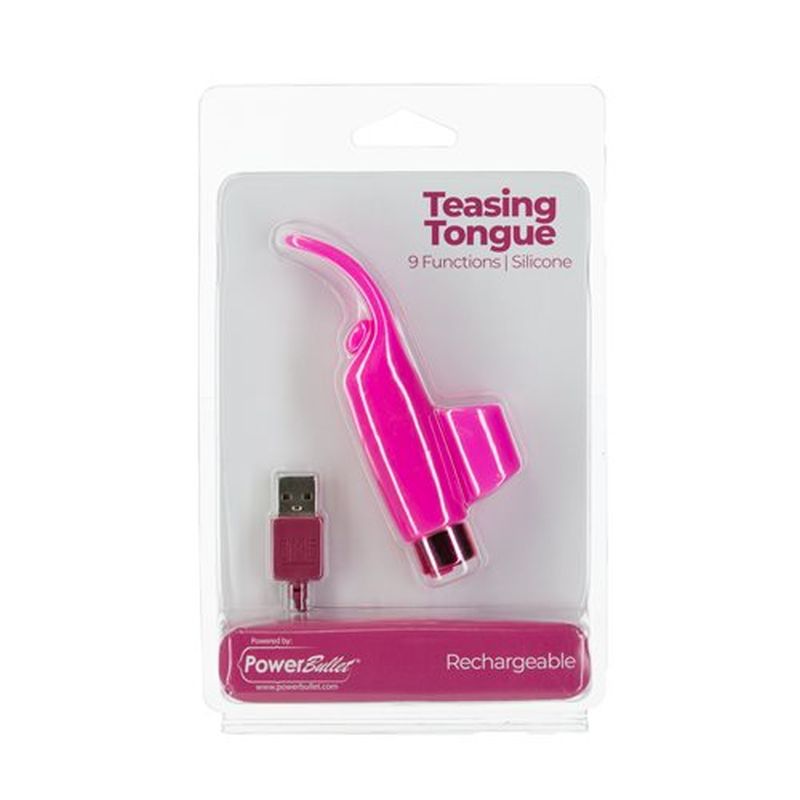 PowerBullet - Teasing Tongue with Rechargeable Bullet - Pink - K. P.