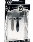 The Master Series - Silicone Cum-Thru Barbell Penis Plug - Black - K. P.