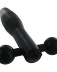The Master Series - Silicone Cum-Thru Barbell Penis Plug - Black - K. P.