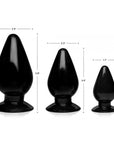 The Master Series - 3 Piece Anal Plug Set - Black - K. P.