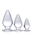 The Master Series - Triple Cones 3 Piece Anal Plug Set - Clear - K. P.
