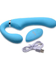 Strap U - Mighty Rider 10X Strapless Strap-On with Remote - Blue - K. P.