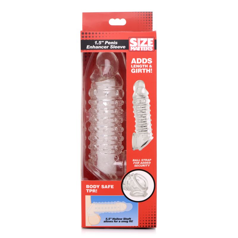 Size Matters - Penis Enhancer Sleeve 1.5" - Clear - K. P.