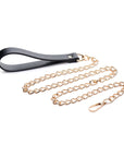 The Master Series - Leashed Lover Black/Gold Chain Leash - K. P.