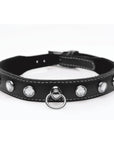 The Master Series - Bling Vixen Leather Choker w/ Clear Rhinestones - Black - K. P.