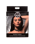 The Master Series - Bling Vixen Leather Choker w/ Clear Rhinestones - Black - K. P.