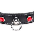 The Master Series - Bling Vixen Leather Choker with Red Rhinestones - K. P.