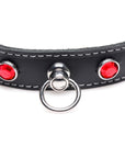 The Master Series - Bling Vixen Leather Choker with Red Rhinestones - K. P.