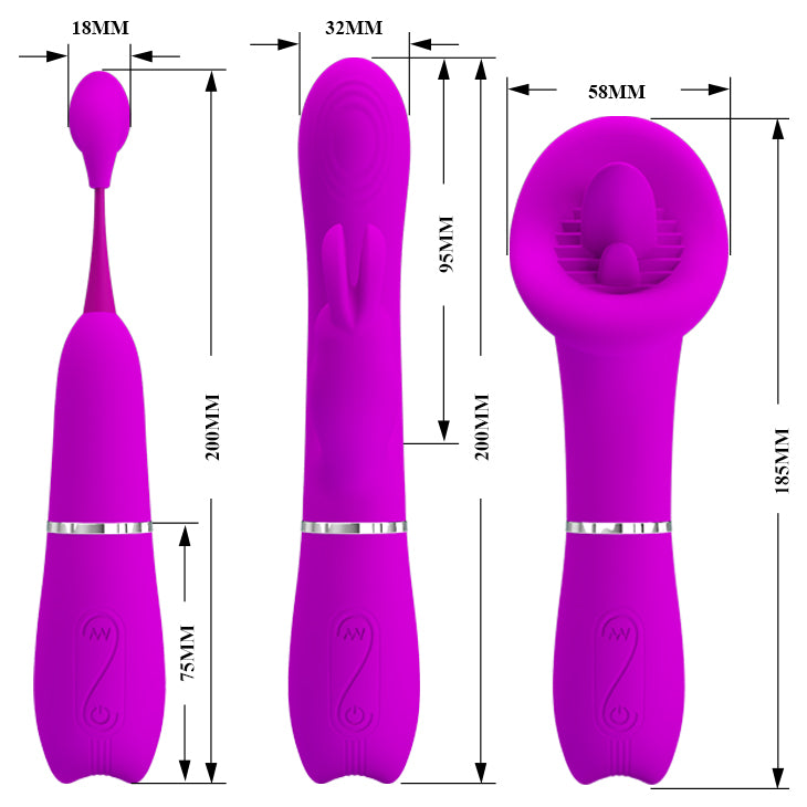 Vibrator & Attachments - Thrill Kit - Purple - K. P.