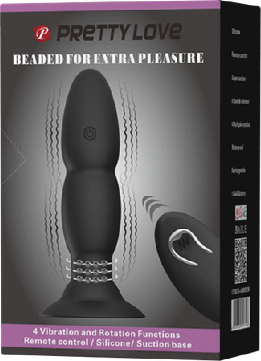 Beaded For Extra Pleasure - Rotating Butt Plug - Black - K. P.