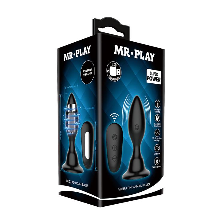 Mr. Play - Vibrating Anal Plug - Black - K. P.