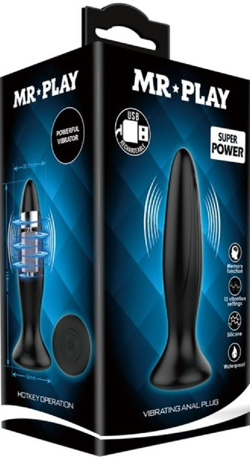 Mr. Play - Vibrating Anal Plug - Black - K. P.