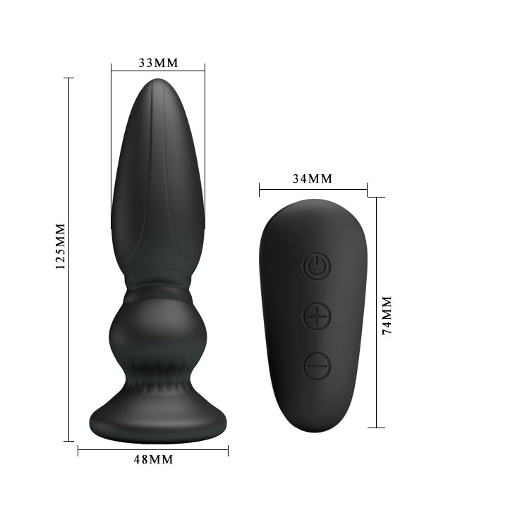 Mr. Play - Powerful Vibrating Anal Plug - Black - K. P.