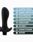 Anal Adventures - Platinum Silicone Prostate Massager 01 - Black - K. P.