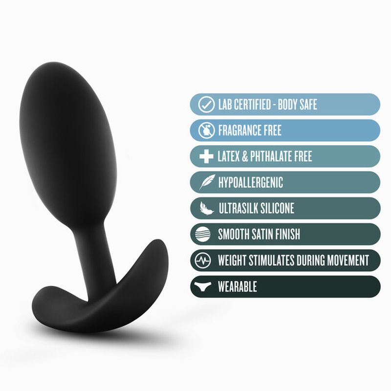 Anal Adventures - Platinum Silicone Vibra Slim Plug - Medium - K. P.