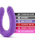Ruse - Silicone Slim 18 Inch Double Dong - Purple - K. P.