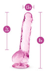 Naturally Yours - 8" Crystaline Dildo - Rose - K. P.