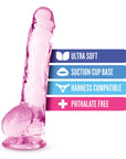 Naturally Yours - 8" Crystaline Dildo - Rose - K. P.