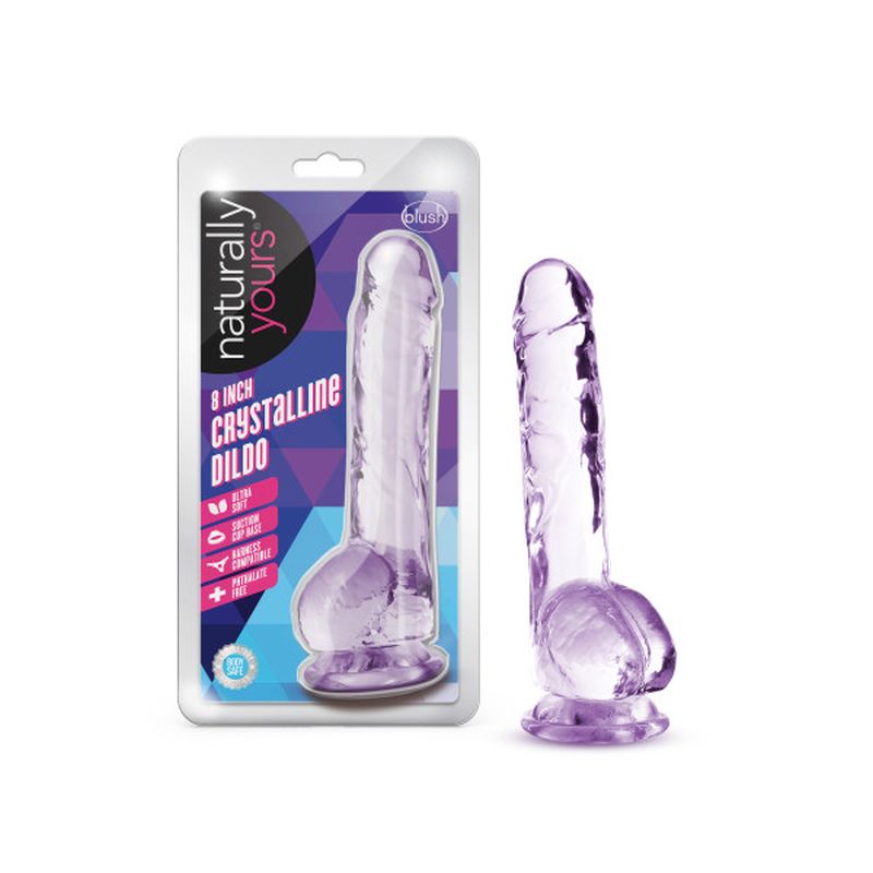 Naturally Yours - 8" Crystaline Dildo - Amethyst - K. P.
