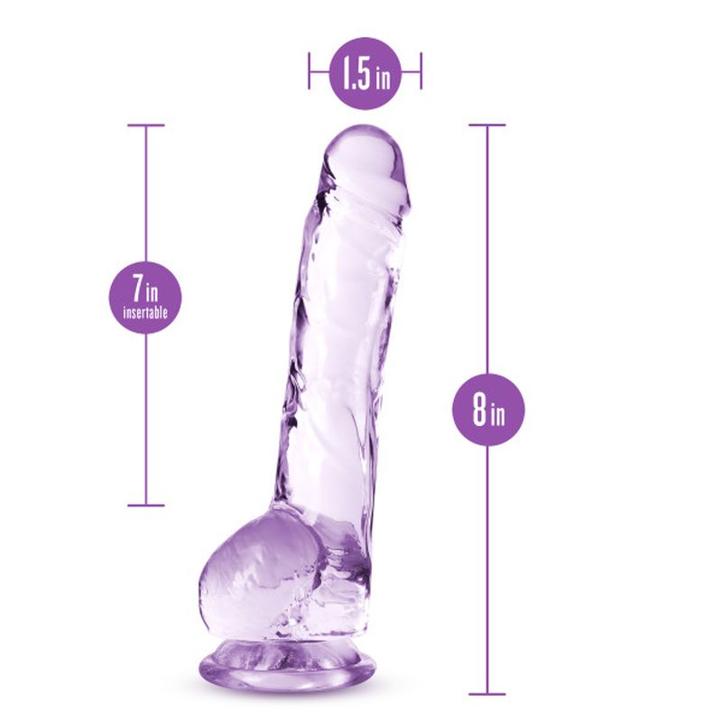 Naturally Yours - 8" Crystaline Dildo - Amethyst - K. P.