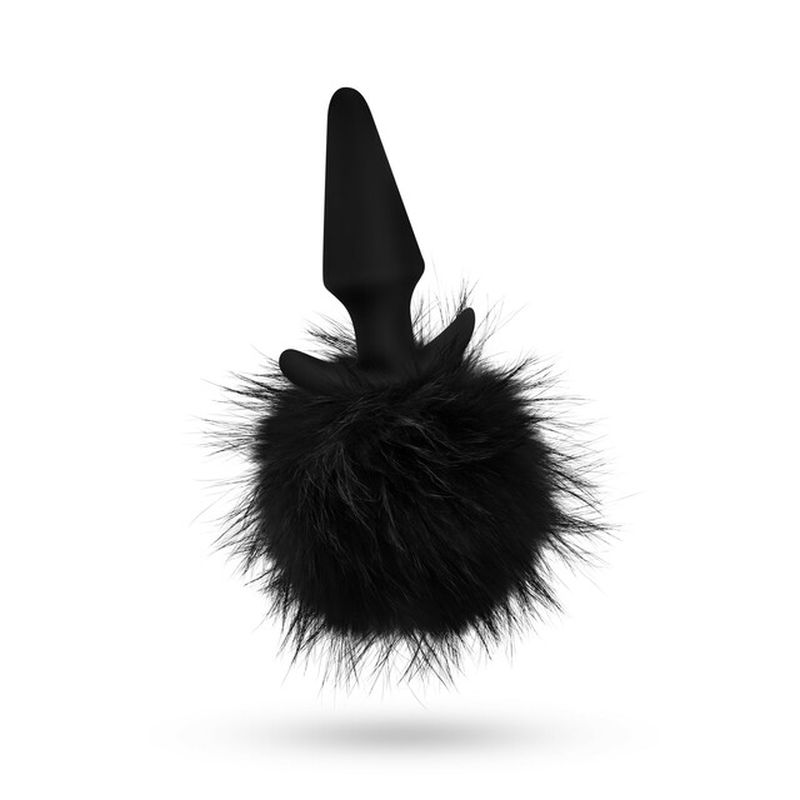 Anal Adventures - Platinum Rabbit Tail Plug - Black - K. P.