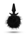 Anal Adventures - Platinum Rabbit Tail Plug - Black - K. P.