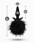 Anal Adventures - Platinum Rabbit Tail Plug - Black - K. P.