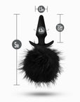 Anal Adventures - Platinum Rabbit Tail Plug - Black - K. P.