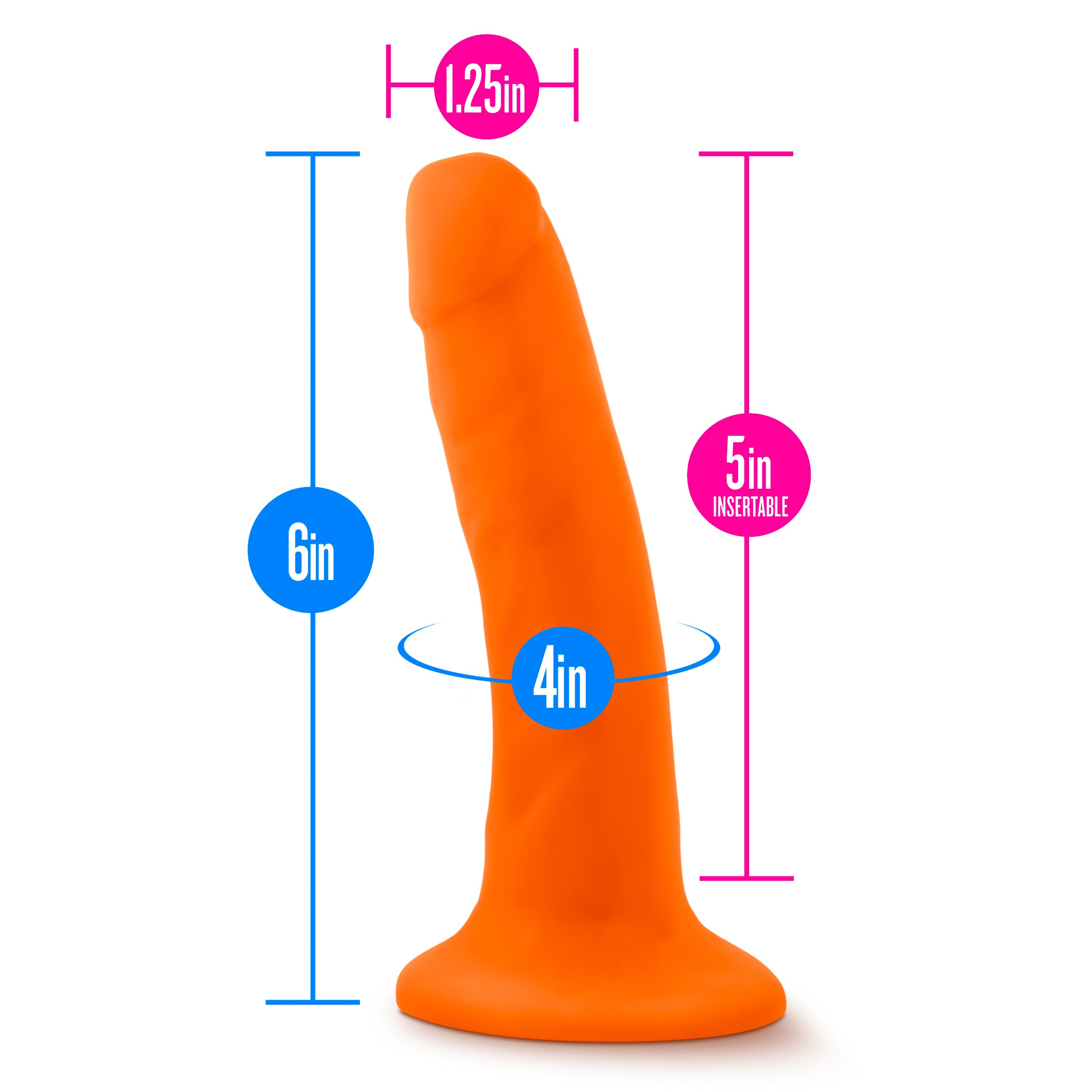 Neo - 6" Dual Density Cock - Neon Orange - K. P.