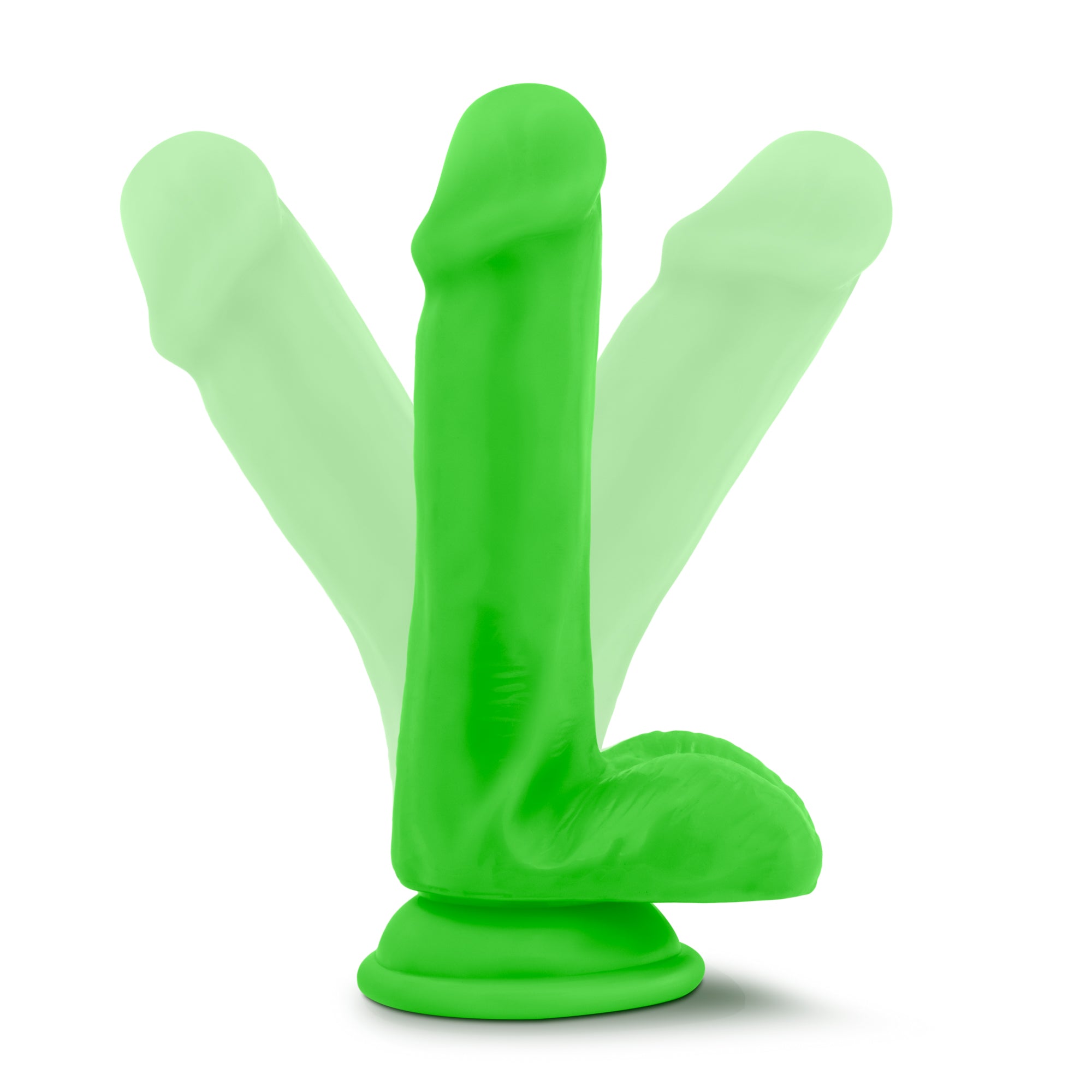 Neo - Dual Density Cock With Balls 6 Inch - Neon Green - K. P.