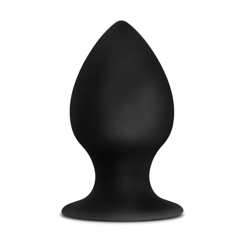 Anal Adventures - Platinum Silicone Anal Stout Plug Large - Black - K. P.