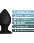 Anal Adventures - Platinum Silicone Anal Stout Plug Large - Black - K. P.