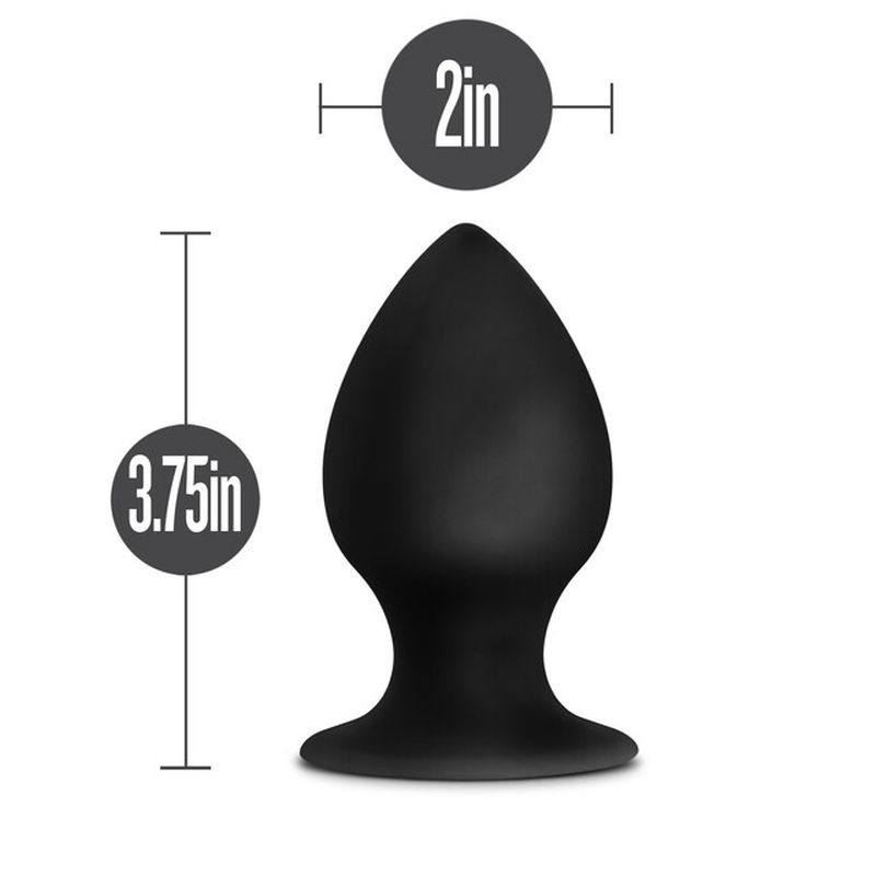 Anal Adventures - Platinum Silicone Anal Stout Plug Large - Black - K. P.