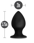 Anal Adventures - Platinum Silicone Anal Stout Plug Large - Black - K. P.