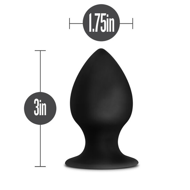 Anal Adventures - Platinum Silicone Anal Stout Plug Medium - Black - K. P.