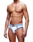 Open Back Brief - White/Blue - K. P.