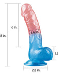 Dazzle Studs - Dildo 8" - Pink/Blue - K. P.
