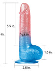 Dazzle Studs - Dildo 7.5" - Pink/Blue - K. P.