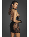 Power Wetlook Short Tulle Dress with Inserts & Corset Binding - Black - K. P.