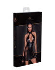 Power Wetlook Short Tulle Dress with Inserts & Corset Binding - Black - K. P.