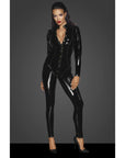 Long Button Up PVC Overall - Black - K. P.