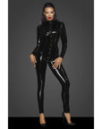 Long Button Up PVC Overall - Black - K. P.