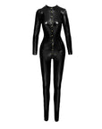 Long Button Up PVC Overall - Black - K. P.