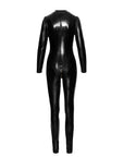 Long Button Up PVC Overall - Black - K. P.