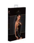 Power Wetlook Mini Dress with Lace Up Back - Black - K. P.